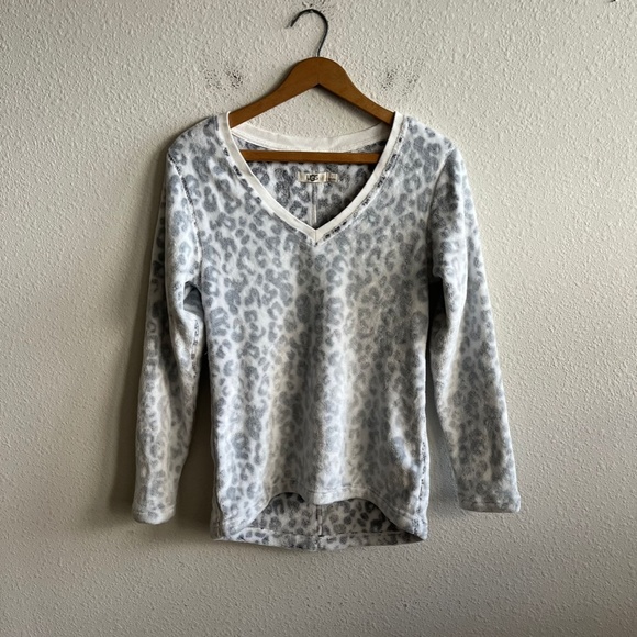 Ugg Women's Top Daisy Fleece Cotton Blend V-neck Long Sleeve Sweater Size S - Picture 2 of 13